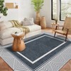 Coucheta Modern Geometric Area Rug, Large Washable & Stain-Resistant Low Pile Rug with Non-Slip Backing for Living & Dining Room, Farmhouse Decor - 2 of 4