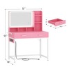 Besiost Vanity Desk with LED Mirror and Charging Station - 3 of 4