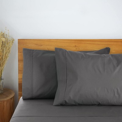 Dark Gray Satin Silk King Pillowcase Set
