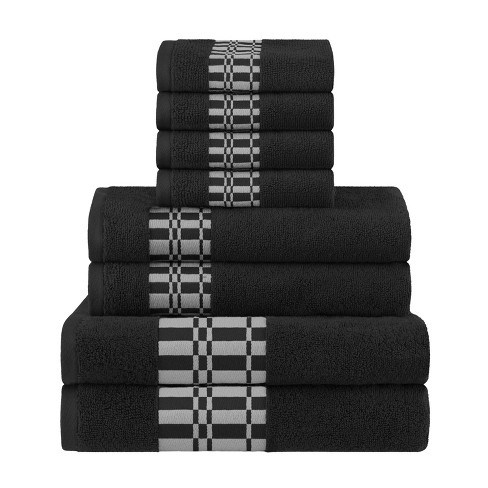 Black geometric towels sale