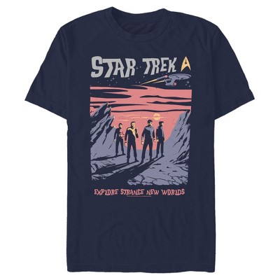 Men's Star Trek: The Original Series Vintage Poster Explore Strange New  Worlds Graphic Tee Charcoal Large 