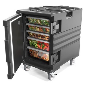 ROVSUN Hot Box Food Warmer, Insulated Food Pan Carrier w/Lockable Wheels Double Buckles and Handles, Stackable Hot Boxes - 1 of 4