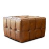 Airsurfer Medium Rich Brown Ottoman Leather Tufted Cube Ottoman Living Room Decor for Versatile Seating and Style - 3 of 4