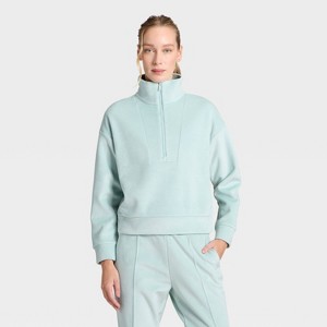 Women's Velour Ribbed 1/2 Zip Sweatshirt - All In Motion™ - 1 of 4