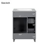 TUYOHW Gray Bathroom Vanity Cabinet with Ceramic Sink, 2 Drawers and 1 Soft-Close Door - 2 of 4