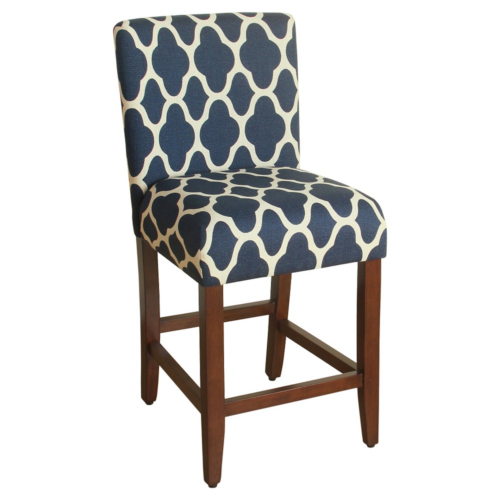 Photos - Chair 24" Geo Counter Height Barstool Navy - HomePop Navy Geo