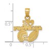Black Bow Jewelry 14k Yellow Gold Small I Heart Football Pendant, 17mm (5/8 inch) - 4 of 4