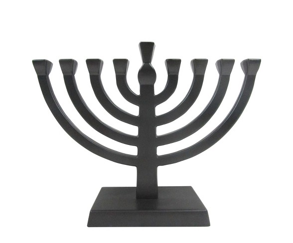 Hanukkah Mini Metal Menorah Black