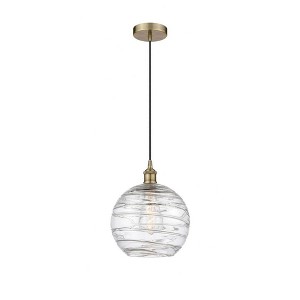 Athens Deco Swirl - 1 Light Mini Pendant In Industrial Style-12.75 Inches Tall and 10 Inches Wide - 1 of 1
