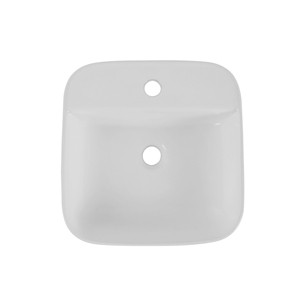 ChicFurnit Bathroom Sinks Vessel Sink Square Sink Vanity Sink Art Basin Countertop Bathroom Sink for Bathroom, White, 15.55"*15.74"*5.7" - 1 of 4