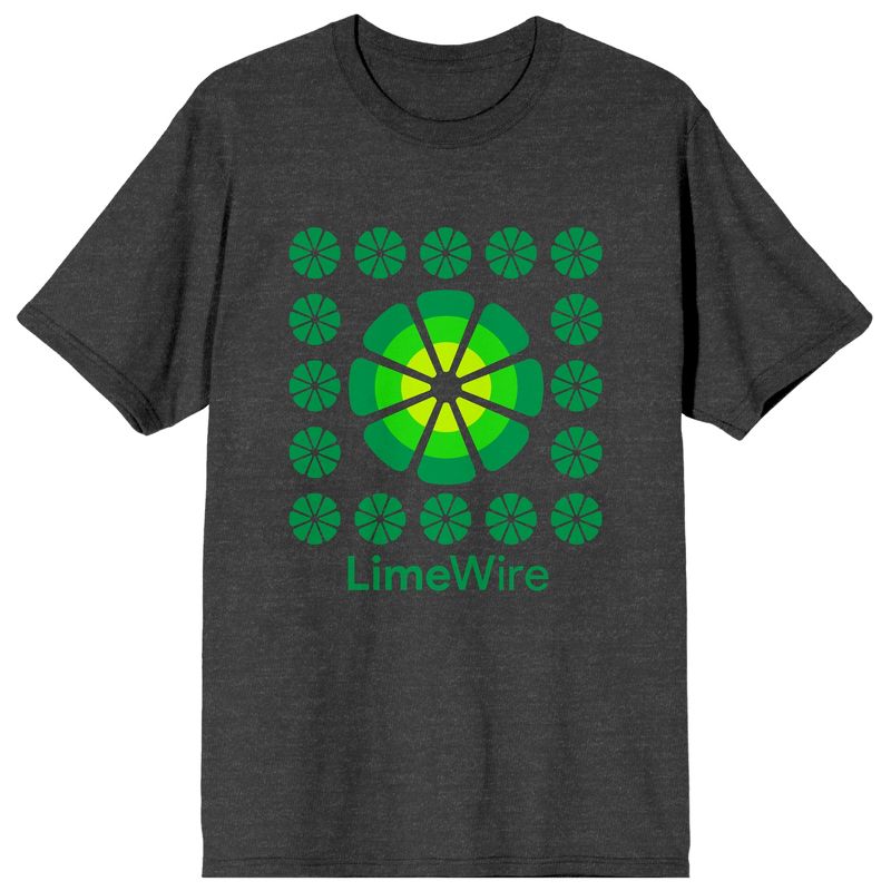LimeWire Square Logo Art Formation Crew Neck Short Sleeve Charcoal Heather Women's T-shirt, 1 of 4
