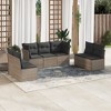 vidaXL 7 Piece Patio Sofa Set with Cushions Gray Poly Rattan - Without Table - 2 of 4
