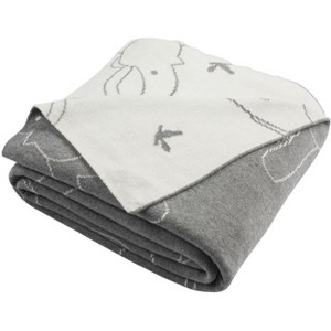Ella Knit Throw Blanket - Light Grey/Ivory - 50" x 60" - Safavieh . - 1 of 2
