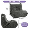 Bean Bag Sofa Lazy Sofa Bean Bag Sofa Lazy Sofa with Memory Foam  for Living Room Apartment Soft Lounge Chair - 3 of 4