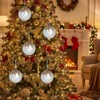 SEVOBAL Tree Ornaments 6PCS Set of 3.9" Christmas Ball Ornaments Glass Holiday Decorations for Christmas Tree Xmas Balls, White, 3.9"*3.9"*3.9" - 2 of 4