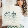City Creek Prints Lucky Script Stacked Canvas Tote Bag - 15x16 - Natural - 2 of 2