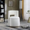 Relax 360° Round Open Back Velvet Swivel Club Chair,Velvet Swivel Chair with Storage Gold Metal Base Including 1 Pillow-Maison Boucle - 3 of 4