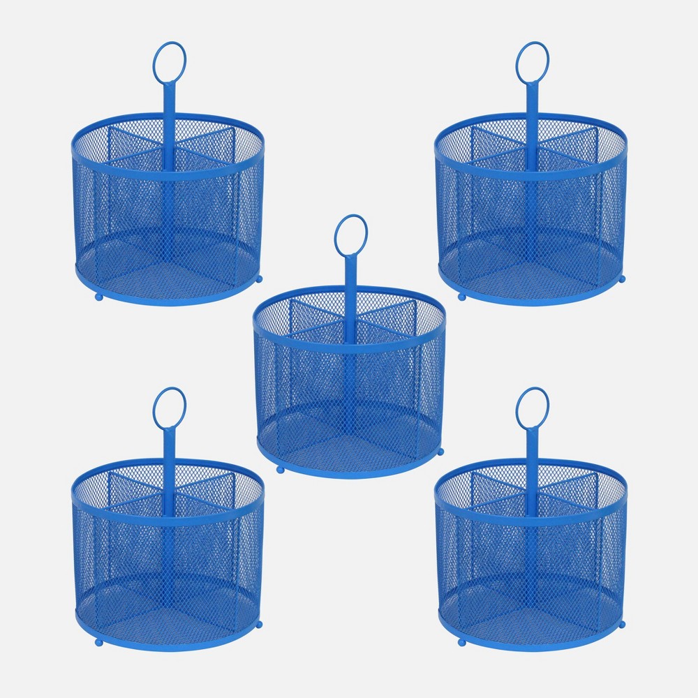 5ct Wire Mesh Supply Caddies Blue - Bullseye's Playground was $25.0 now $12.5 (50.0% off)