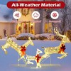 Tangkula 3-Piece Outdoor Christmas Lighted Reindeer Family Set Light up Xmas Deer Decorations with LED Lights & Fawn 3D Pre-Lit Set with Ground Stakes - 4 of 4