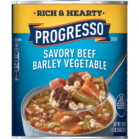 Progresso Rich & Hearty Savory Beef Barley Vegetable Soup - 18.6oz - image 1 of 4