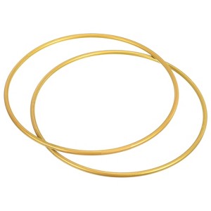 Unique Bargains Floral Hoop Wreath Frame Macrame Ring for Wedding Geometric Decor Party Wall Hanging - 1 of 4
