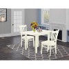 HomeStock 3-Pc Linen White Finish Solid Wood Top Dining Table Set - 2 of 4