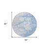 Sky Blue Denim Blue And Silver Abstract Washable Indoor Outdoor Area Rug - 3 of 4