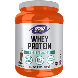 Whey Protein-Chocolate by Now Foods  -  2 lbs Powder - 1 of 3