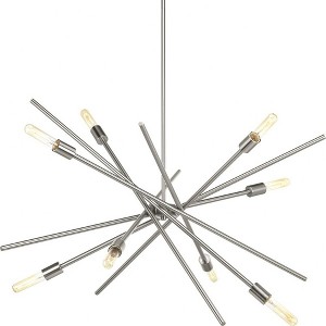 Progress Lighting Astra 8-Light Chandelier, Brushed Nickel, Steel, Modern, No Shade - 1 of 4