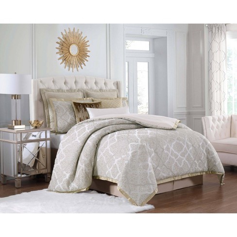 Charisma Paloma 4pc Queen Gold Duvet Set Target