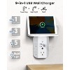 Itopfox 3-Sided Multi Plug Power Strip with Shelf, Night Light & Surge Protector, USB Wall Charger with 5 AC Outlets and 3 USB & 1 C Port, White - 2 of 4