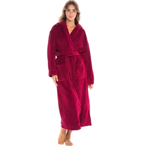 Alexander Del Rossa Classic Womens Robe, Plush Fleece Hooded Bathrobe ...