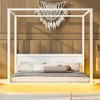 PAGED LED Canopy Bed Platform Bed Frame with Support Slats, No Box Spring Needed, Easy Assembly, Noise Free - 2 of 4