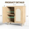 Sideboard Buffet Kitchen Storage Cabinet with Rattan, Solid Wood Feet for Living Room, Hallway, Entryway - 2 of 4