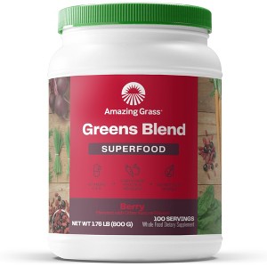 Amazing Grass, Greens Blend, Powder, Berry, 28.2 oz, 100 Servings - 1 of 4