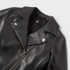 Girls' Faux Leather Jacket - art class™ Black - image 3 of 3