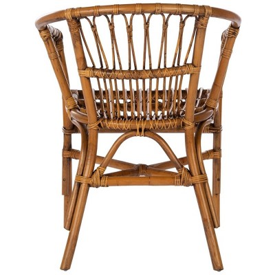 Honey Brown Wash Rattan Accent Chair Set, Sustainably Sourced