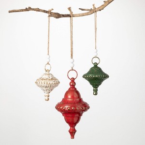 7.5"H  7.75"H and 14"H Sullivans Finial Ornament - Set of 3  Multicolored Christmas Ornaments - 1 of 2