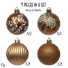 9pc Fall Inspired Bronze Gold 9 Piece Christmas Ornament Bauble Bundle| OrnamentallyYou - 3 of 4