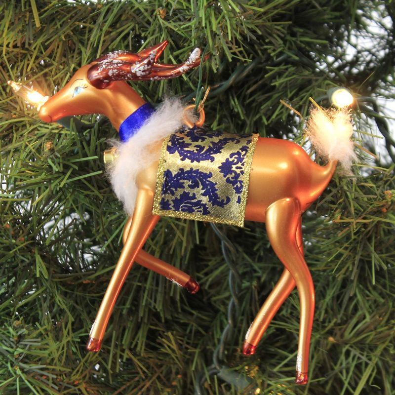 Italian Ornaments 5.25 In Reindeer With Fabric Saddle Italian Ornament Tree Ornaments, 2 of 4