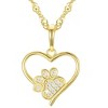 Junior Jewels 14K Gold Over Sterling Silver Children's Heart Paw Pendant - 3 of 3
