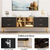 65 Inch TV Stand with LED Lights, Modern Entertainment Center with 4 Drawers & Shelves & Glass Doors, TV Console Table for 55/65/75 Inch TV - 4 of 4