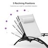 PURPLE LEAF Patio Chaise Lounge Set of 3 Outdoor Lounge Chair Beach Pool Sunbathing Lawn Lounger Recliner Chiar, Side Table Included - 4 of 4