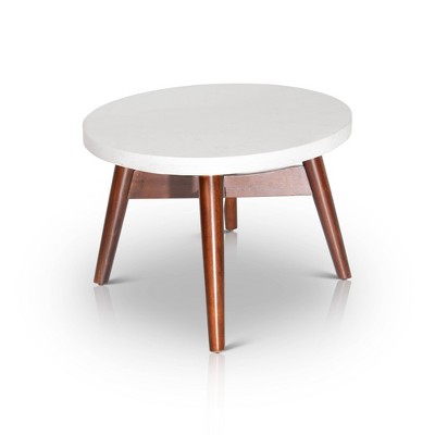 Serena 48" Brown and White Oval Wood Cocktail Table
