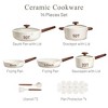 Aoibox Ceramic Nonstick Cookware Set, Healthy Induction Kitchen Pots and Pans, 14-Piece PFAS PTFE Free Non Toxic Cookware Set - 2 of 4