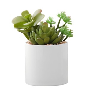 GlasFlength Artificial Plants Small Fake Plants Artificial Grass Plants Faux Plants for Indoor Home Table Decor, Green, 5.5"*4.5"*7" - 1 of 4