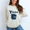 Yale Bulldog Distressed - Women's Garment Dyed Long Sleeve Graphic T-Shirt - 3 of 4