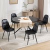 Set of 2 Upholstered Faux Leather Dining Chairs - Modern Kitchen & Dining Room Chairs with Metal Legs, High Back, Easy Assembly (Black) - 2 of 4