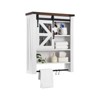 Over-The-Toilet Bathroom Cabinet with Sliding Barn Door, 3-Tier Wall Mounted Storage with Towels Bar & Hooks for Bathroom, Laundry & Kitchen - 2 of 4