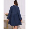 INSPIRE CHIC Women's Maternity Denim Dress Babydoll Long Sleeve Cotton Button Down Shirt Dresses Fall - 4 of 4